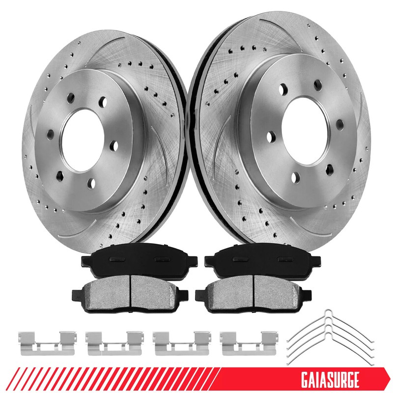 Front Brake Rotors Ceramic Pads Kit for 2004-2008 Ford F-150 4WD 6 Lug 330mm gallery