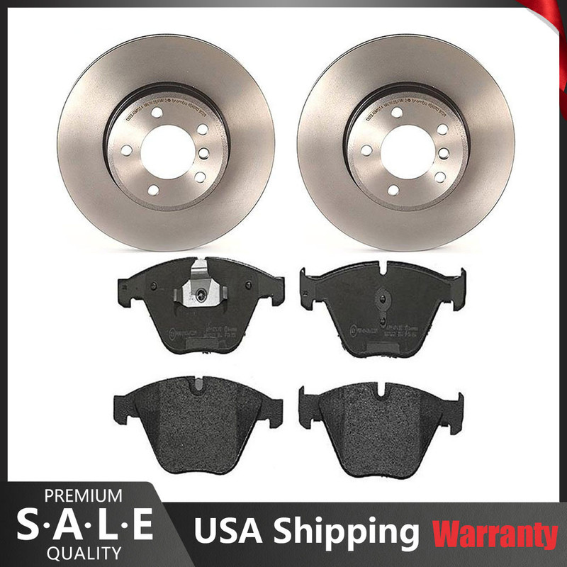 Brembo Front Brake Kit 324mm Disc Rotors Low-Met Pads and Sensor for BMW E60 E61