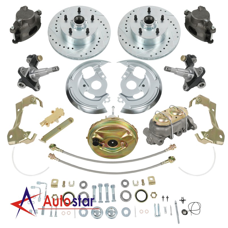 For 1964-72 GM A, F, X Body Disc Brake Conversion Kit 9" Booster Drilled Rotors gallery