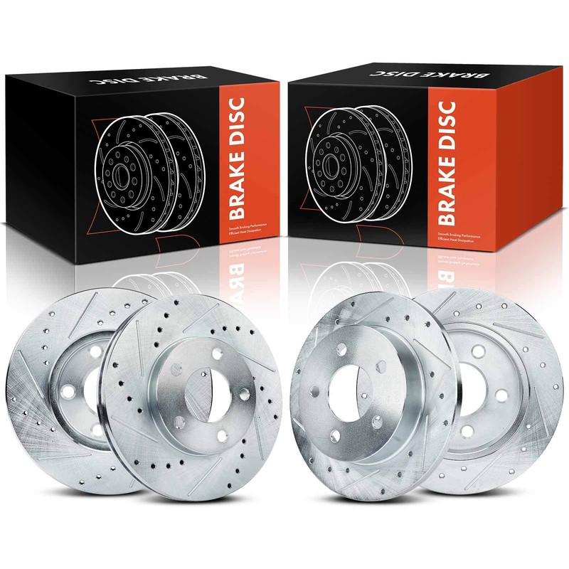 Front and Rear Drilled Brake Rotors for Ford Mustang 1994 1995 1996 1997-2004