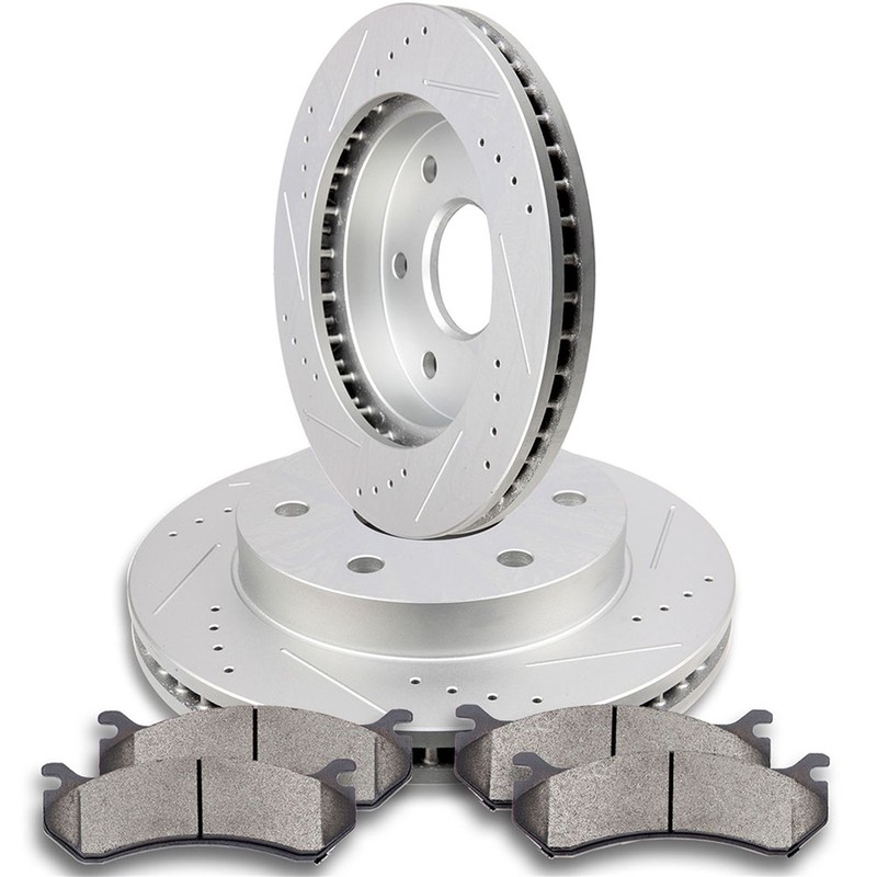 Front Brake Rotor And Ceramic Pads For Chevrolet Express 1500 03-05 GMC Safari