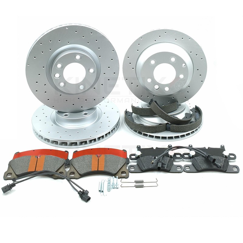 FRONT REAR BRAKE DISCS PADS BRAKE SHOES FOR PORSCHE CAYENNE 4.2 S V8 DIESEL