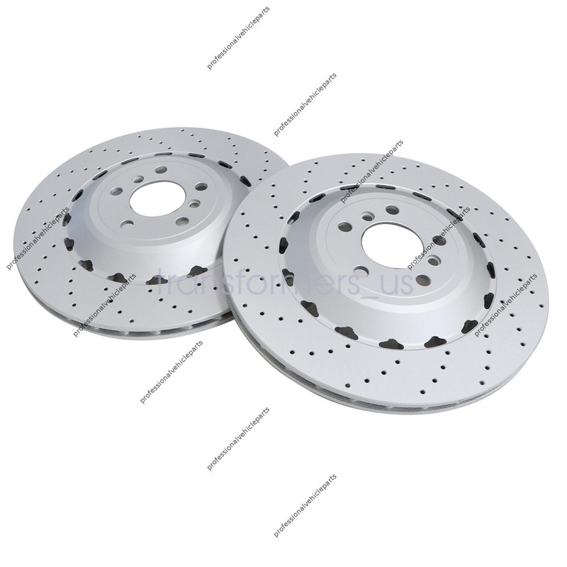 2PCS Rear Vented & Drilled Disc Brake Rotors Fit For BMW F06 F10 F13 M5 2012-19 gallery