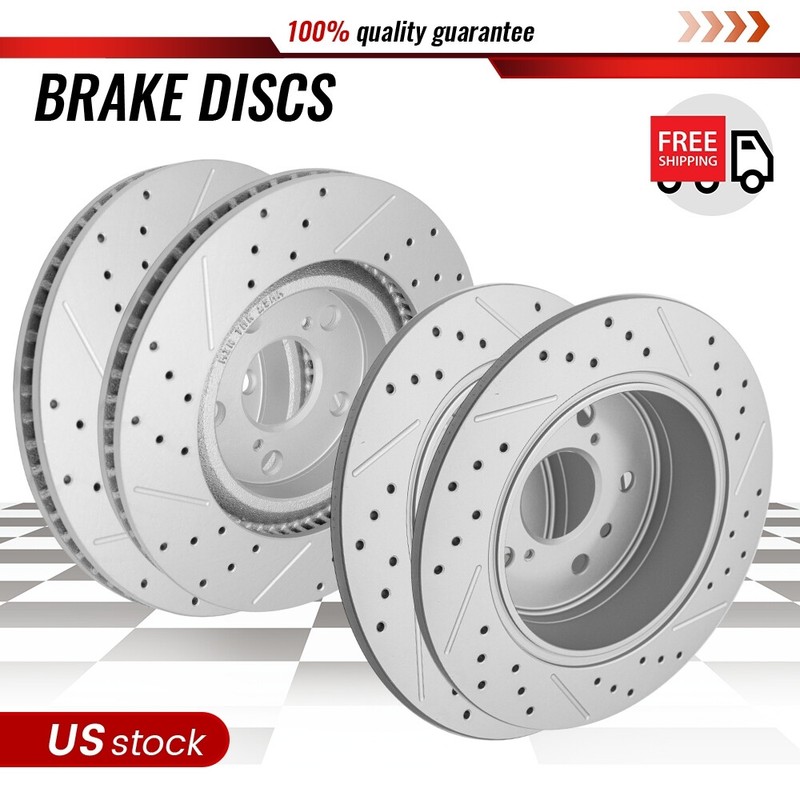 296mm Front + Rear Disc Rotors for 2006 2007 2008 – 2015 2016 2018 Toyota Rav4