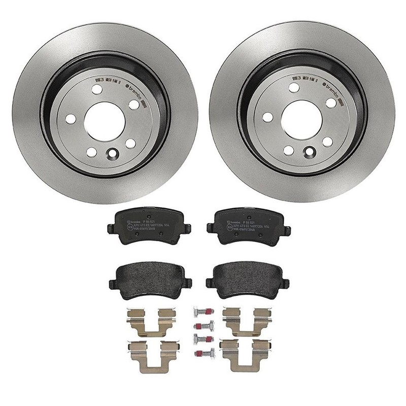Brembo Rear Brake Kit Coated Disc Rotors Low-Met Pads For Land Rover LR2 ’13-’15