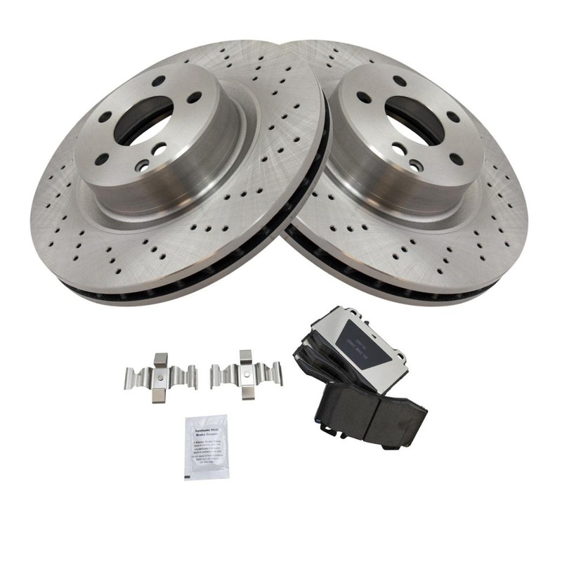 TRQ Brake Pad & Rotor Kit Fits 2000-2002 Mercedes-Benz CL500 2000-2003 S430 S500 gallery