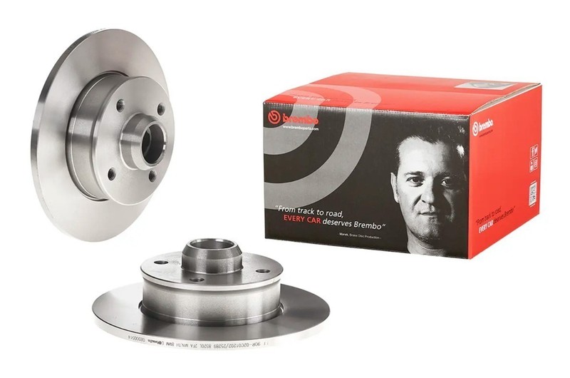 Brembo 08.5005.14 Prime OE Equivalent Solid Brake Rotors – Rear Pair