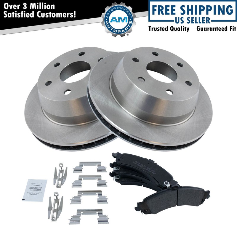 Premium Posi Semi-Metallic Brake Pad & Rotor Rear for Cadillac Chevy