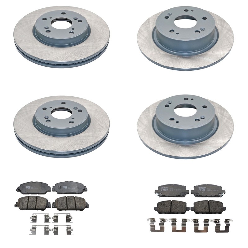 DuraGo Front Rear Disc Brake Rotors TRW Ceramic Pad Kit for Honda HR-V 1.8L 2016