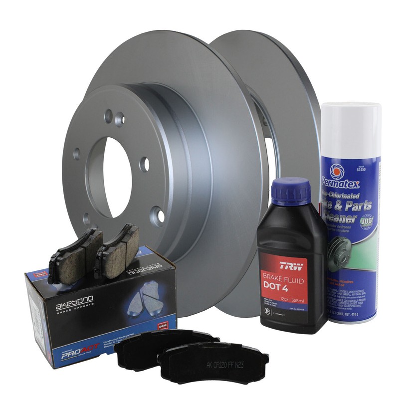 Rear Brake Kit 284mm Disc Rotors and Akebono ProACT Ceramic Pads For Hyundai Kia