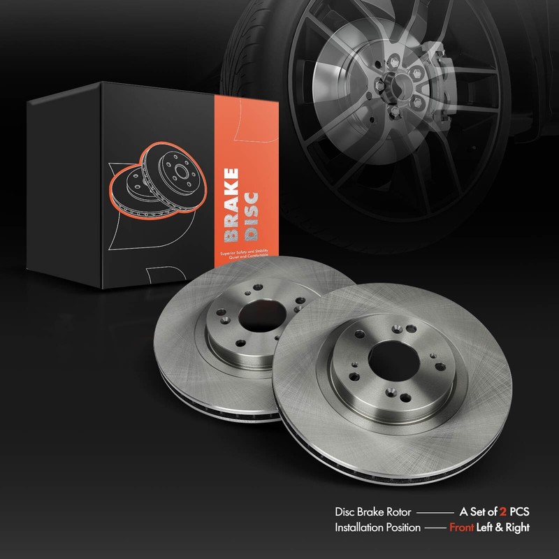 Front Left & Right Side Disc Brake Rotors for Honda CR-V Civic Acura CSX ILX RSX gallery