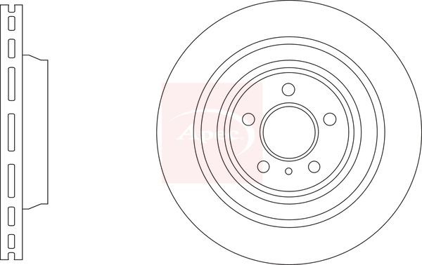 Brake Disc Rear Vented Fits Mercedes-Benz M-Class GLE GL-Class GLS APEC DSK3313