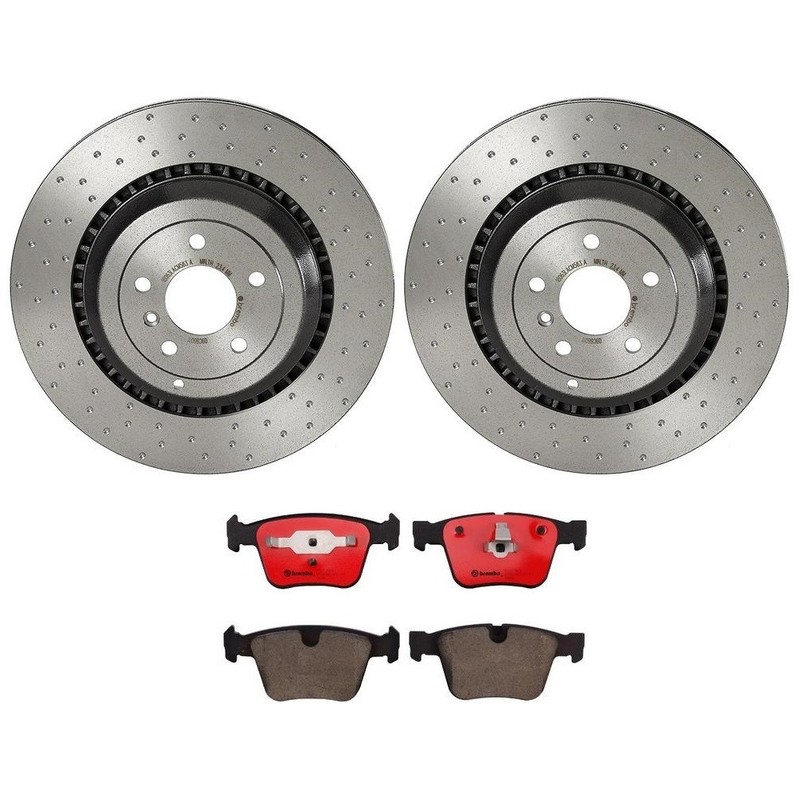 Brembo Rear Brake Kit Drilled 365mm Disc Rotors Ceramic Pad Set For MB W164 W251