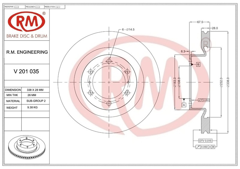 Rear Brake Rotor/Disc Fit For TOYOTA Fortuner Type 3 gallery
