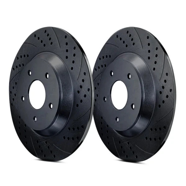 For Audi 100 1989-1991 ATL Autosports Double Drilled & Slotted Rear Brake Rotors