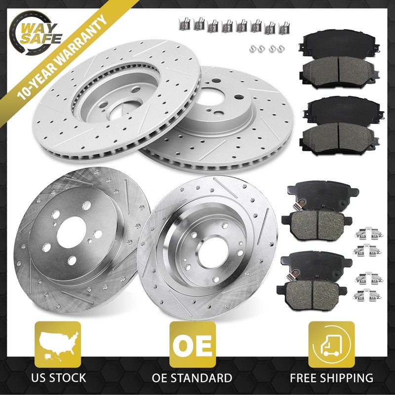 Front Rear Rotors + Brake Pads for Pontiac Vibe Toyota Matrix Corolla