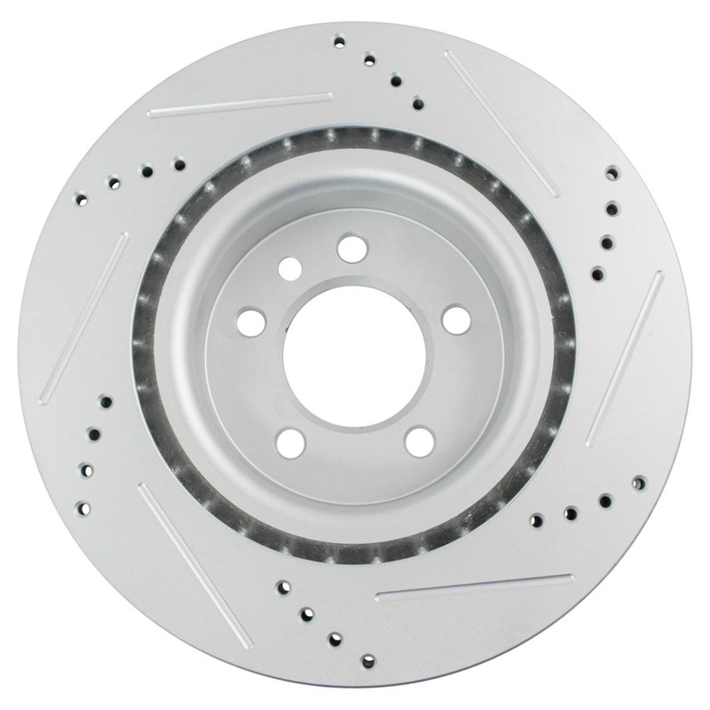 TRQ Performance Brake Rotor Drilled & Slotted Coated Front Pair for SUV gallery