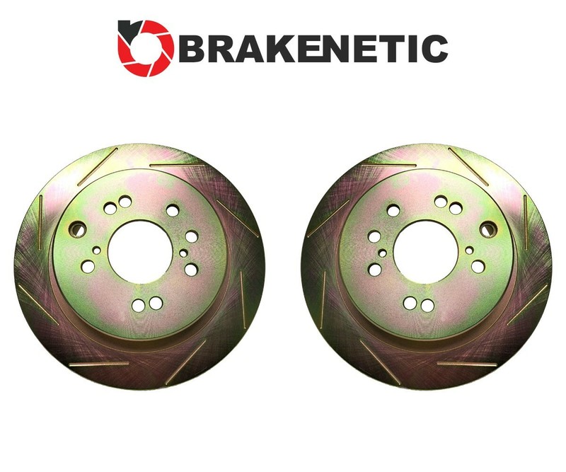 REAR BRAKENETIC Sport Slot Brake Rotors Z32 300ZX Conversion 4/5LUG