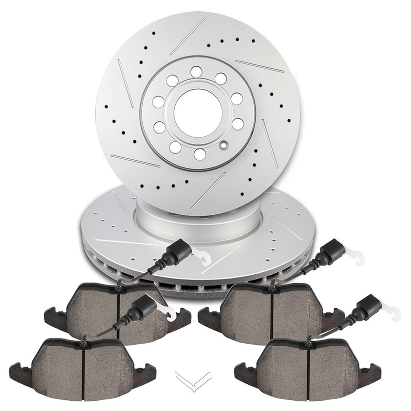 Front Brake Rotors And Metallic Pads For Audi A3 2010-12 Volkswagen Beetle 12-18