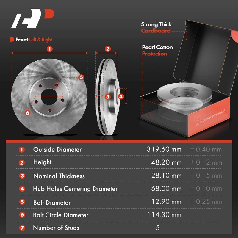 A-Premium Front & Rear Disc Brake Rotor & Ceramic Brake Pads for Nissan Maxima gallery
