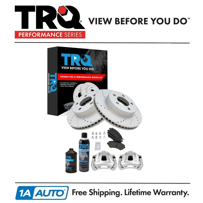 TRQ Performance Front Brake Pad & Rotor Kit Fits 02-07 Jeep Liberty