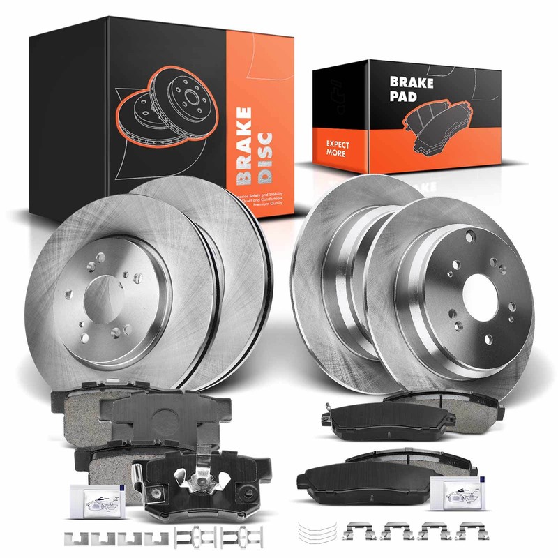 New Disc Brake Rotors & Ceramic Brake Pads for Honda CR-V 2007-2016 Front & Rear
