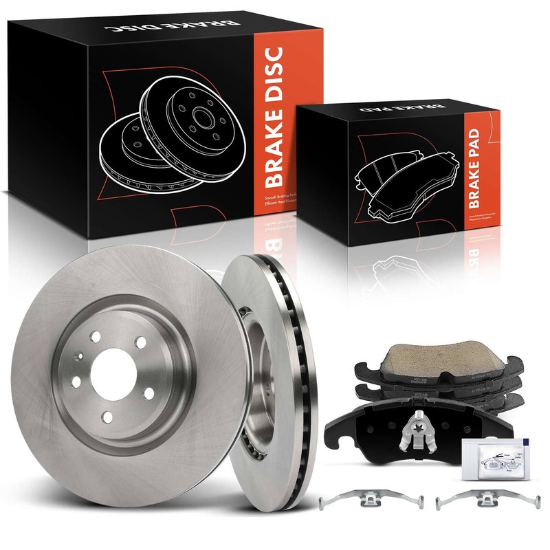 6x Disc Brake Rotors & Ceramic Brake Pads for Audi A6 2014-2015 A7 Quattro Front