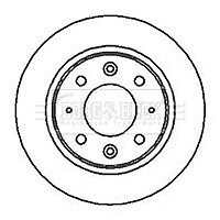 Borg & Beck Rear 1x Brake Disc Fits Kia Carens 2000-2006 1.6 1.8 2.0 CRDi gallery