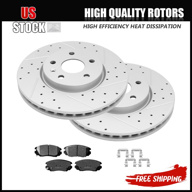 Front Drilled Brake Rotors Ceramic Pads for Impala Malibu Equinox Terrain Regal