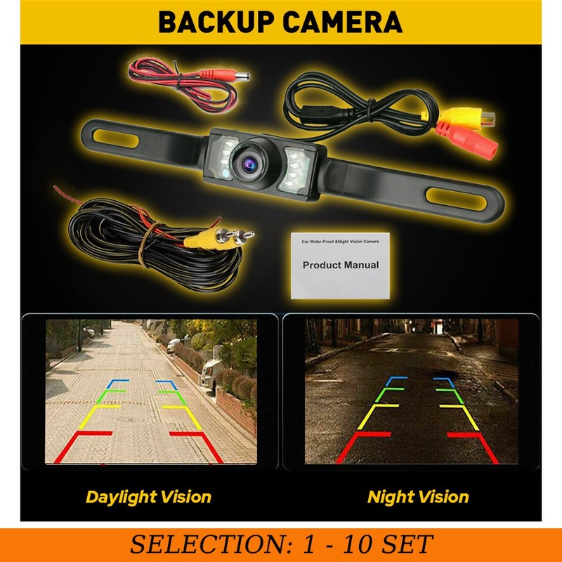 1-10x Car Rear View Camera Reverse Backup Camera Waterproof Night Vision 7LED HD