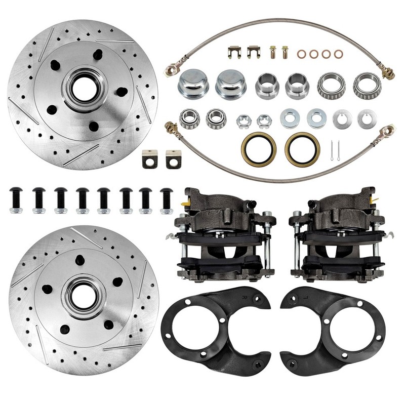 For 1937-48 Spindles Disc Brake Kit, 5 on 4-3/4 Bolt Pattern, Metric Caliper New gallery