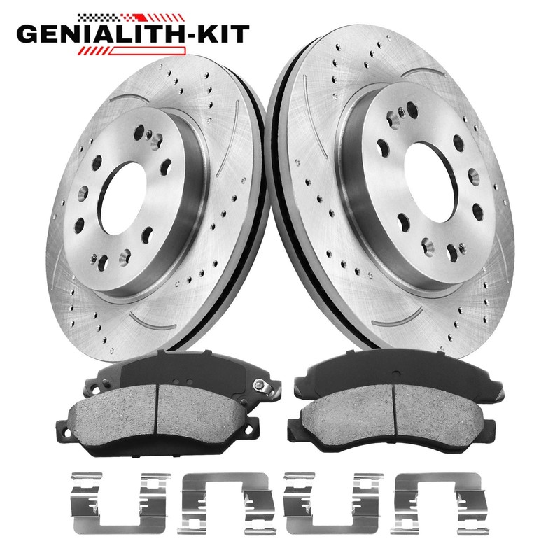 Front Drilled Rotors Brake Pads for Chevy GMC Tahoe Yukon Silverado Sierra 1500