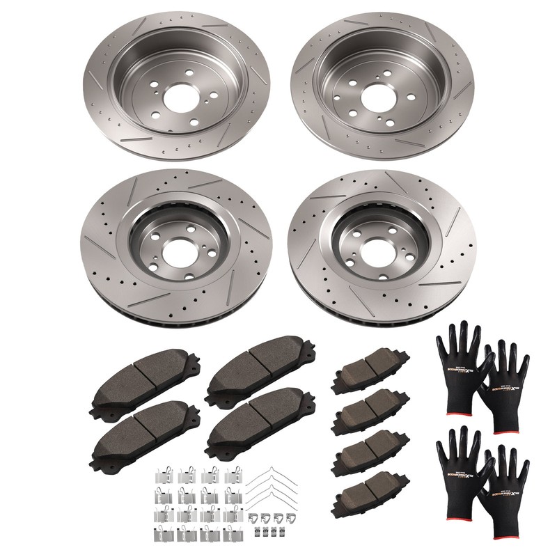 Front Rear Disc Brake Rotors Ceramic Pads for Lexus RX350 RX450h 2010-2015 gallery