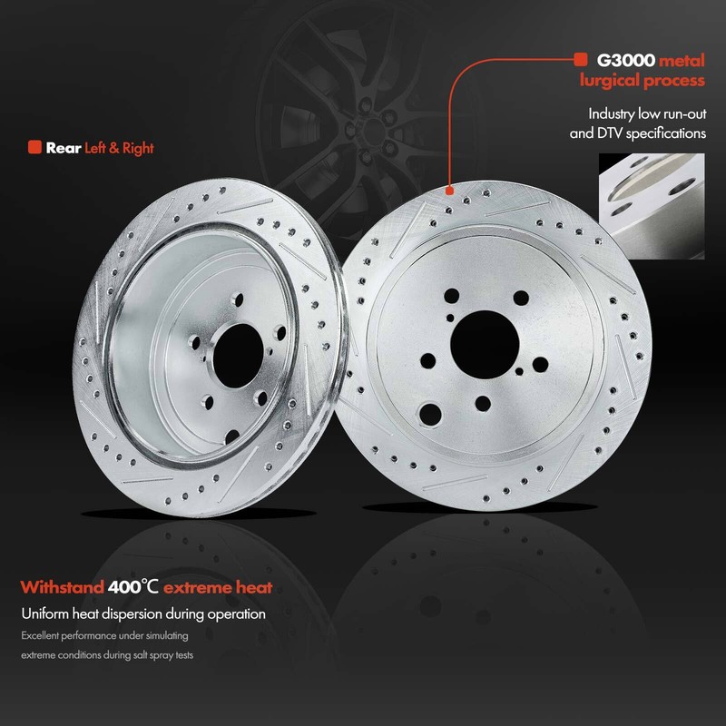 Front & Rear Sides Drilled Rotors & Brake Pads for Subaru BRZ 2013-2016 H4 2.0L gallery