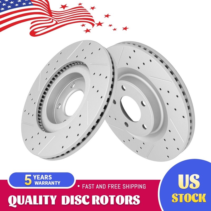 AWD Front Disc Drilled Brake Rotors for 2007 – 2014 Ford Edge Lincoln MKX