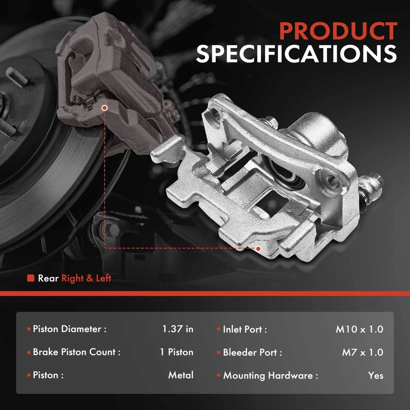 Front & Rear Drilled Brake Rotor & Pads + Brake Caliper for Nissan Maxima 09-17 gallery