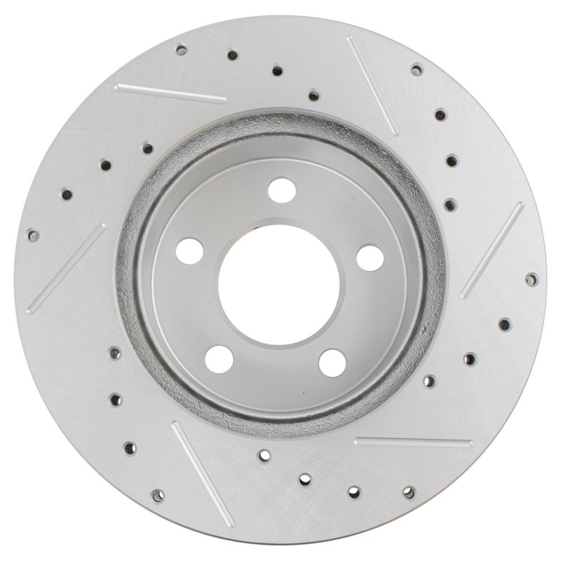 TRQ Performance Drilled Slotted Front G-Coated Brake Rotor Pair for Ford gallery