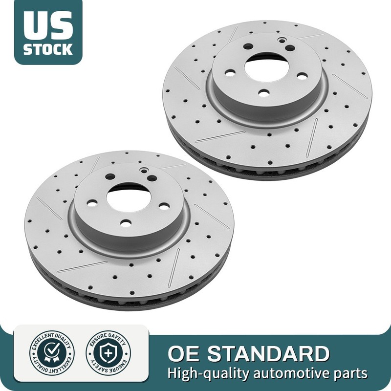 322mm Front Drilled Slotted Brake Disc Rotors For Mercedes-Benz C300 C400 C350e