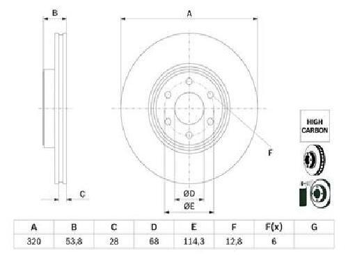 Original Bosch brake disc 0 986 479 H29 for Mercedes-Benz