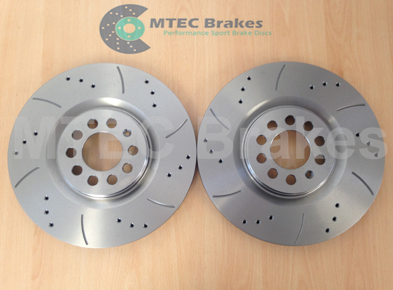 BMW E60 535D 09/04-08/10 348mm Front Drilled And Grooved Brake Discs