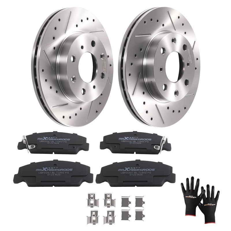 Front Brake Rotors + Ceramic Brake Pads for Honda Civic/Civic Del Sol/CRX S31029