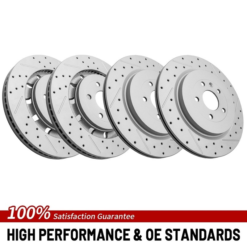 Front Rear Brake Rotors For 2013-2019 Ford Flex Explorer Taurus Lincoln MKT/MKS