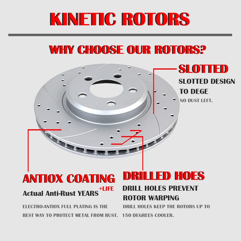 Front Rear Drilled Rotors Discs Brake Pads Fit Ford Flex Taurus Explorer MKS MKT gallery
