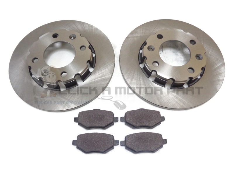Rear 2 Brake Discs And Pads For Vauxhall Corsa (F) 1.2 1.5 (Electric Handbrake)