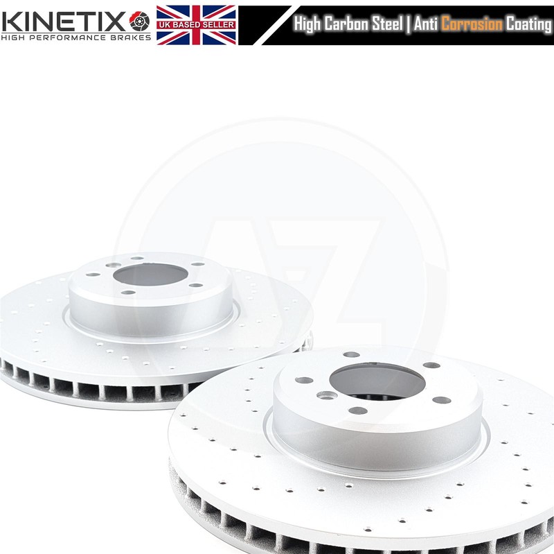 FOR BMW 5/6 SERIES E60 E61 535d 635d E63 E64 FRONT DRILLED BRAKE DISCS SET 348mm gallery