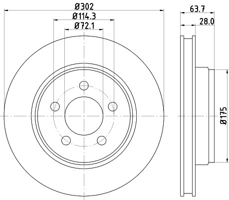 Hella 8DD 355 119-241 Brake Disc for Dodge, Jeep