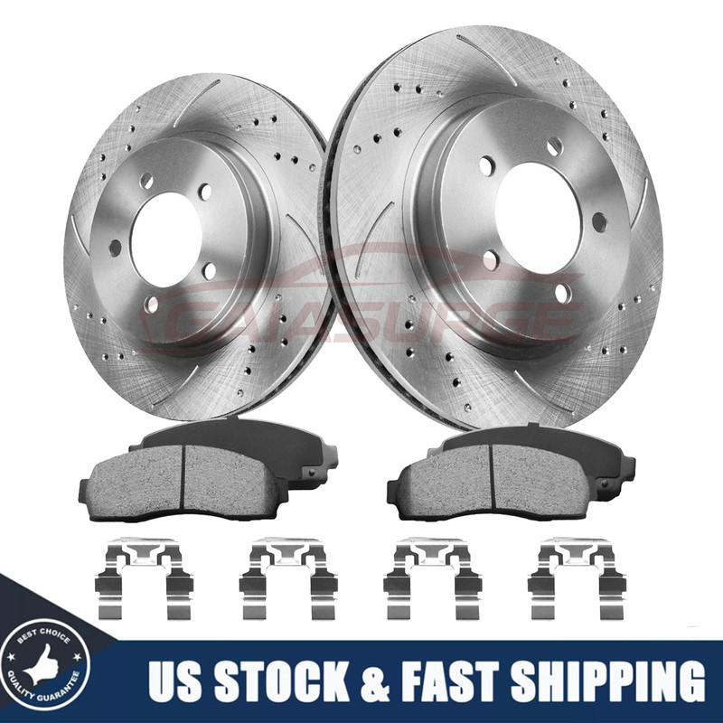 Front Drilled Brake Rotors + Brake Pads for 2002-2005 Ford Explorer Mountaineer