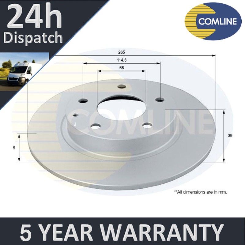 Fits Mazda 3 2013- CX-3 2018- CX-30 2019- Comline Rear Brake Disc #1