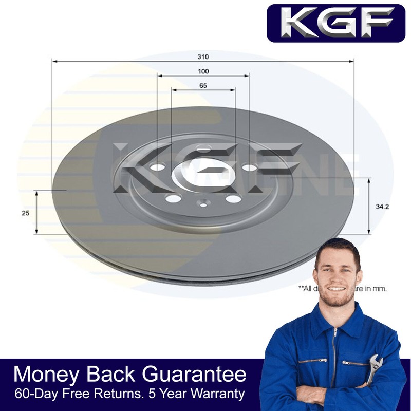 KGF Front Brake Disc Fits Audi A1 2010-2018 Seat Ibiza 2015-2017 6R0615301B