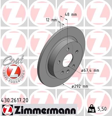 Zimmermann 430.2617.20 Brake Disc for Chevrolet, Chevrolet (SGM), Opel, Saab, Vauxha gallery